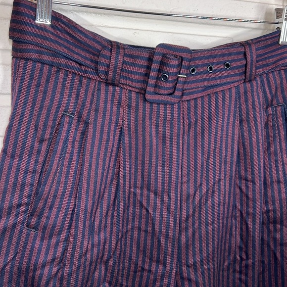 Cartonnier By Anthropologie Red and Navy Striped Trousers, Women Size 10 - Picture 4 of 10